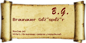 Braunauer Gáspár névjegykártya